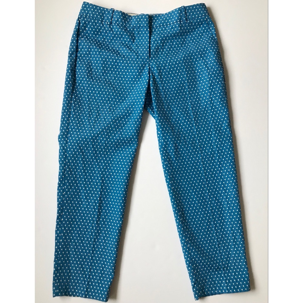 J. Crew Women’s Cafe Capri Blue and White Polka Dot Pants Size 6